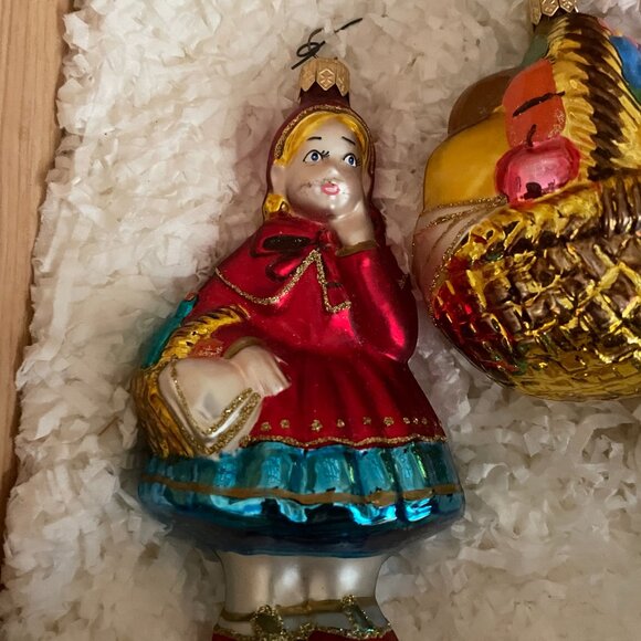 Polonaise Kurt S. Adler Little Red Riding Hood Christmas Ornament set Wo… - Picture 4 of 10